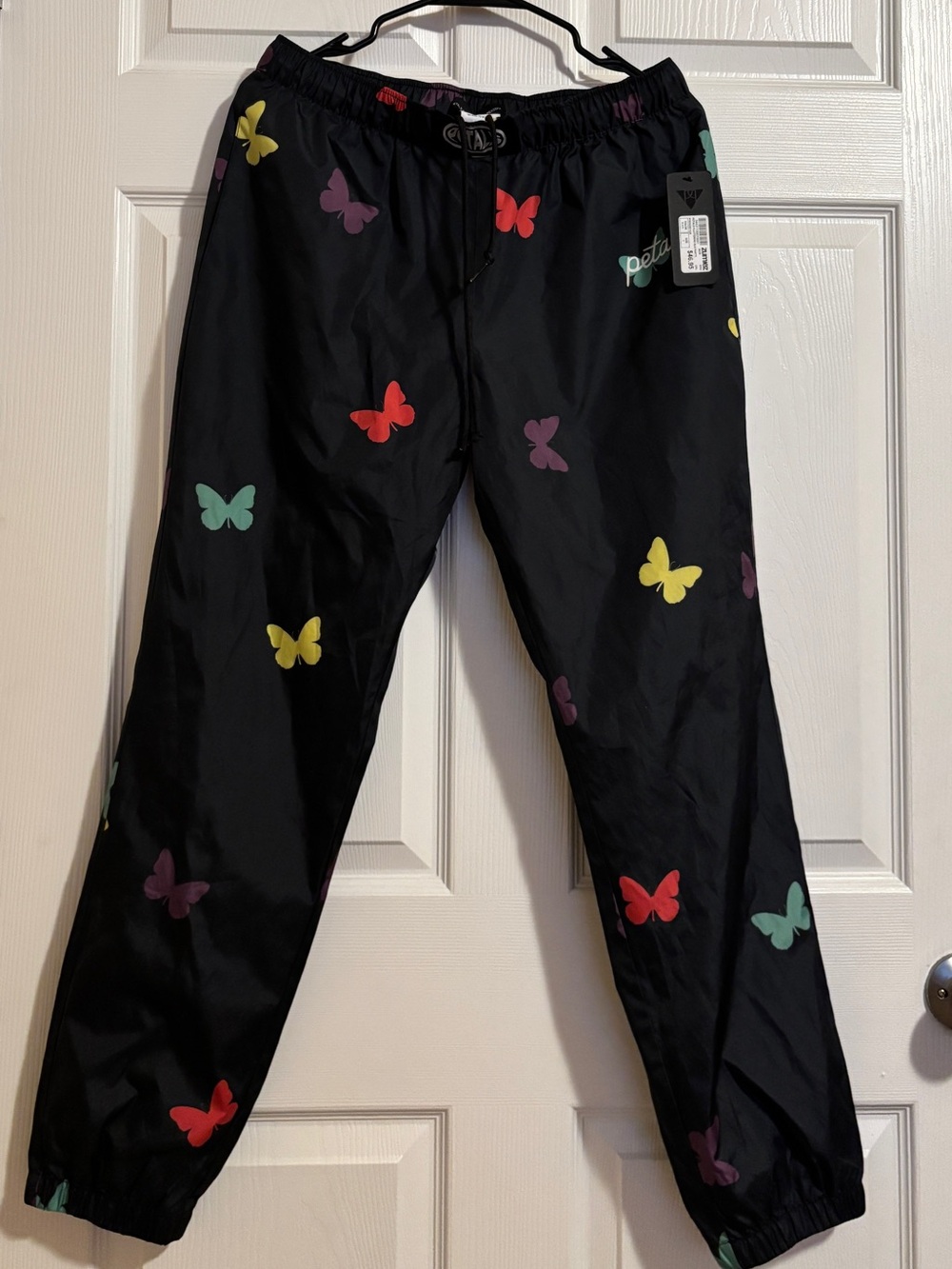 Zumiez Black Joggers with Colorful Butterfly Print